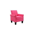 thumbnail image 3 of Linen Fabric Accent Sofa Chair with Soft Seat Cushion, Comfy Sofa Chair with High Backrest and Black Wood Legs, Upholstered Armchair Couch for Reading, Living Room, Easy to Maintain, Pink, 3 of 9
