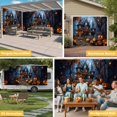 thumbnail image 6 of Halloween Garage Door Cover Banner 6 x 13 FT, Forest Ghost Pumpkin Castle Vintage Cottage Garage Door Curtains Backdrop with Grommets for Indoor Outdoor Wall Party Porch Yard Decorations Background, 6 of 9