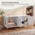 thumbnail image 4 of LEDREM Double Litter Box Enclosure for 2 Cats, Modern Cat Litter Box Furniture Hidden, with Scratching Mat, Tall Legs, White and Gold, 4 of 6