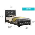 thumbnail image 2 of Glory Furniture Diamond Faux Leather Upholstered Twin Bed in Black, 2 of 3