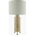 thumbnail image 2 of Livabliss Table Lamps, 30" Ongato Rustic Bedside Nightstand Table Lamp for Bedroom Living Room Office, Beige, Metallic - Brass Body with White Shade (30"H x 16"W x 16"D), 2 of 7