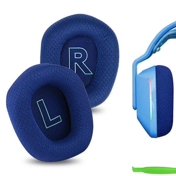 Geekria Comfort Mesh Fabric Replacement Ear Pads for Logitech G733 Headphones Ear Cushions, Repair Parts (Blue)