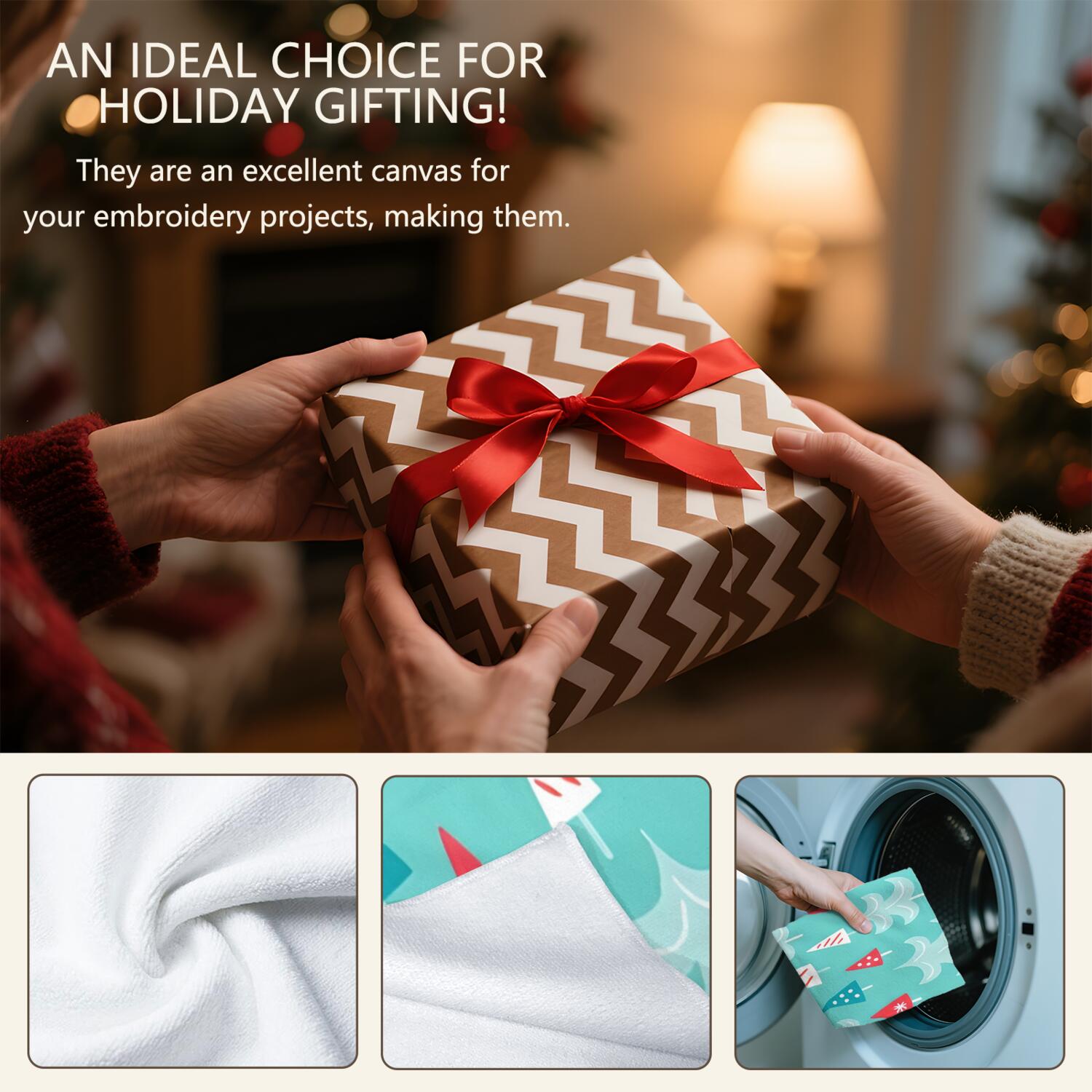6 Pcs Funny Kitchen Towels,Turquoise Christmas Tree Pattern Microfiber Dish Towels,Kitchen Tea Towels,Kitchen Towel Set (18" X 26")