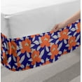 thumbnail image 2 of Flower Bed Skirt, Illustration of Floral Themes Detailed Magnolia Silhouettes Season Art, Elastic Bedskirt Dust Ruffle Wrap Around for Bedding Decor, 4 Sizes, Indigo Pale Taupe Orange, by Ambesonne, 2 of 2