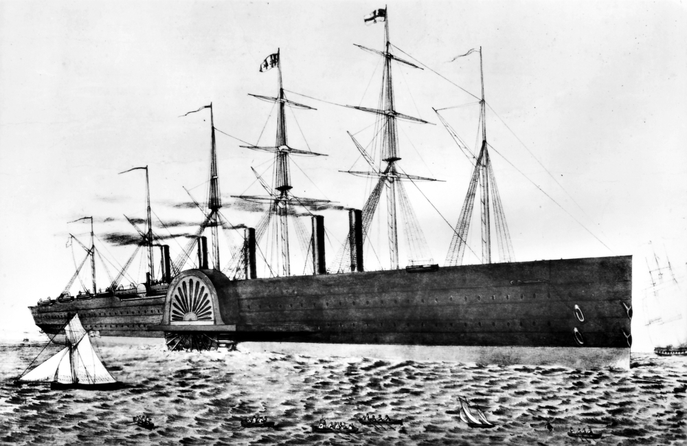 Merchant Steamship 1861. Nthe British Steamship 'Great Eastern' In 1861