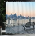 thumbnail image 4 of Ambesonne Scenery Shower Curtain, Bench in New York City, 69"Wx84"L, Multicolor, 4 of 5