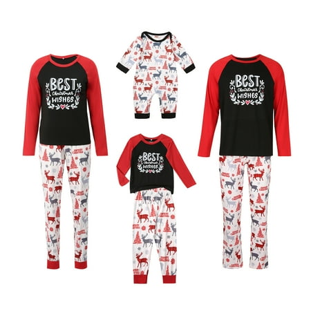 

JBEELATE Matching Family Christmas Soft Family Matching PJ s Cotton Holiday Sleepwear Sets Parent-Child Outfit for Adults Kids