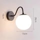 thumbnail image 2 of Modern Bedroom Wall Sconce Fixture Milk White Globe Glass Wall Lamp, 2 of 5
