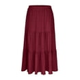 thumbnail image 4 of Besolor Women's Summer Boho Midi Skirt Tiered Ruffle Skirt Elastic Waist A-Line Flowy Beach Long Skirts with Pockets, 4 of 8
