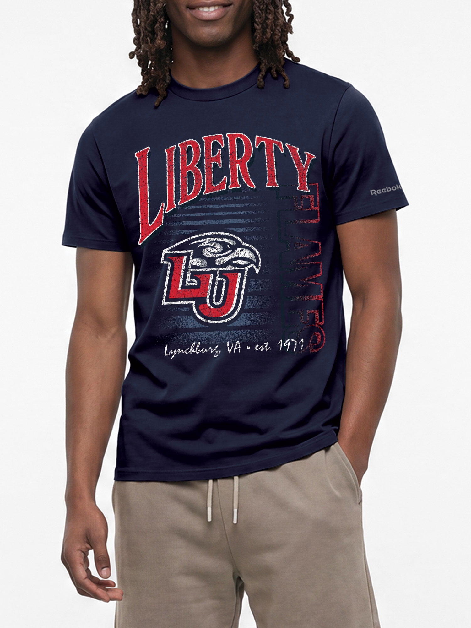 Liberty Flames Reebok Mens Crew Neck Short Sleeve T-Shirt