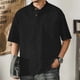 thumbnail image 1 of pstuiky camisetas camisas para hombre, Camisa deportiva de color liso para hombre con solapa y botones, manga corta, top/camisa con solapa camisetas de hombre s, 1 of 6