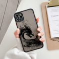 thumbnail image 1 of Funda de teléfono con pintura de pincel de tinta con patrón de dragón, cubierta trasera dura para iPhone X, XR, XS MAX, 7, 8 Plus, SE 2020, 12, 13, 14, 11 Pro Max Fivean unisex, 1 of 2