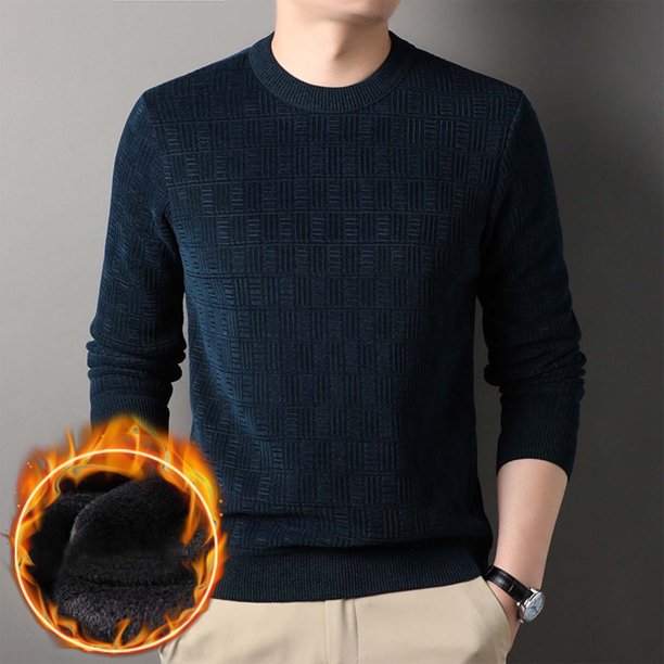 Blusas y camisas de manga larga con cuello redondo para hombre, moda informal, color liso, cuello redondo, manga larga, abrigo holgado, abrigo de poliéster para hombre
