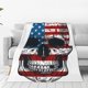 thumbnail image 1 of Fotbe American Flag Skull Manta de Franela Acolchonada con Estampado, Súper Suave y Esponjosa, Extra Grande para Sofá, Cama, Uso Todo el Año-60"x50", 1 of 7