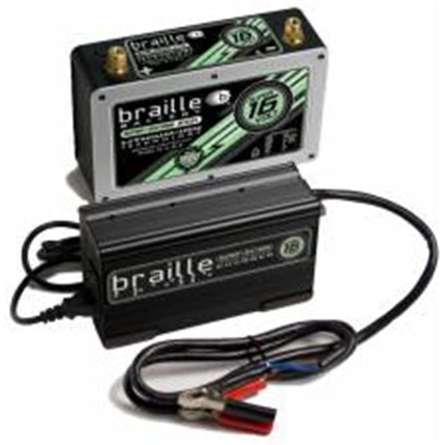 Braille Auto Battery B168lc Super-sixteen Battery & Charger Kit Lithium 