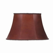 Cal Lighting 12" Oval Durable Leatherette Lamp Shade in Brown Tone