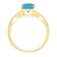 thumbnail image 2 of 1 ct Radiant Cut Simulated Turquoise Solitaire 18K Yellow Gold Womens Engagement Ring, 2 of 4