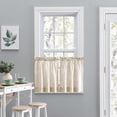 thumbnail image 2 of Ellis Curtain Plaza Classic Ticking Stripe Printed 1.5" Rod Pocket Tailored Tiers 56" x 24" Tan, 2 of 5