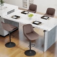 thumbnail image 3 of Daluvenix Adjustable Bar Stools Set of 4, Swivel Kitchen Bar Chairs with Back, Modern Tech Fabric Island Chairs for Home Kitchen, Brown, 3 of 8