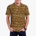 thumbnail image 3 of Balery Snake Skin Printed Men’s Short Sleeve Polo Shirt, Midweight Men's Shirt,Golf Polo shirts -Small, 3 of 9