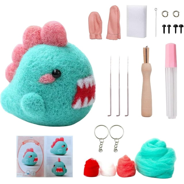 Yazoeia Animal Needle Felting Kit, Needle Felting Starter Kit, Complete Needle Felting Tools, Needle Felting Kit for Adults Beginners, for Needle Felting Craft Project (Blue Monster) CJC912-120980