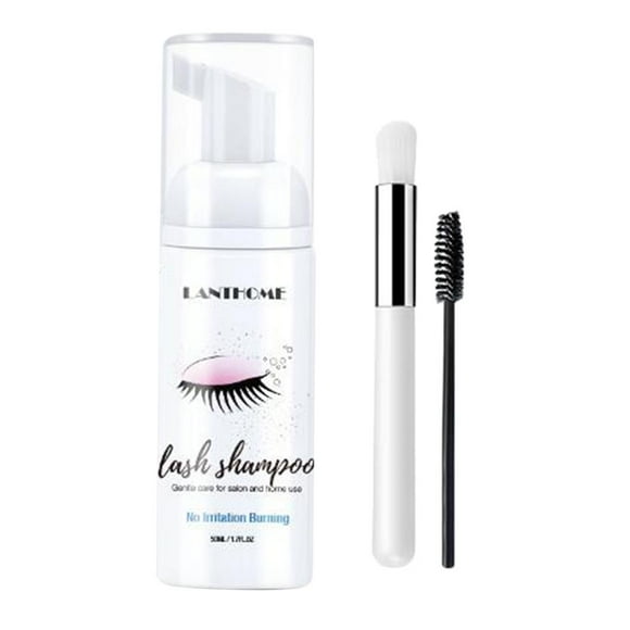kusrkot Eyelash Extension Shampoo 50ml Lash Foam Cleanser for Remove Eye Makeup Salon Use