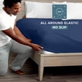 thumbnail image 4 of Bare Home Luxury 1800 Collection Fitted Sheet, Ultra-Soft, Deep Pocket, Queen, Dark Blue, 4 of 8