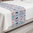 thumbnail image 2 of Abstract Bed Runner, Ornamental Hearts and Polka Dots Dashes Arching Streaks, Decorative Accent Bedding Scarf for Hotels Homes and Guestrooms, Queen, Sky Blue Pink, by Ambesonne, 2 of 2