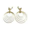 thumbnail image 2 of Clip-on Earrings Thin Multi Hoop Gold Tone Earrings 2.5 inch, 2 of 2
