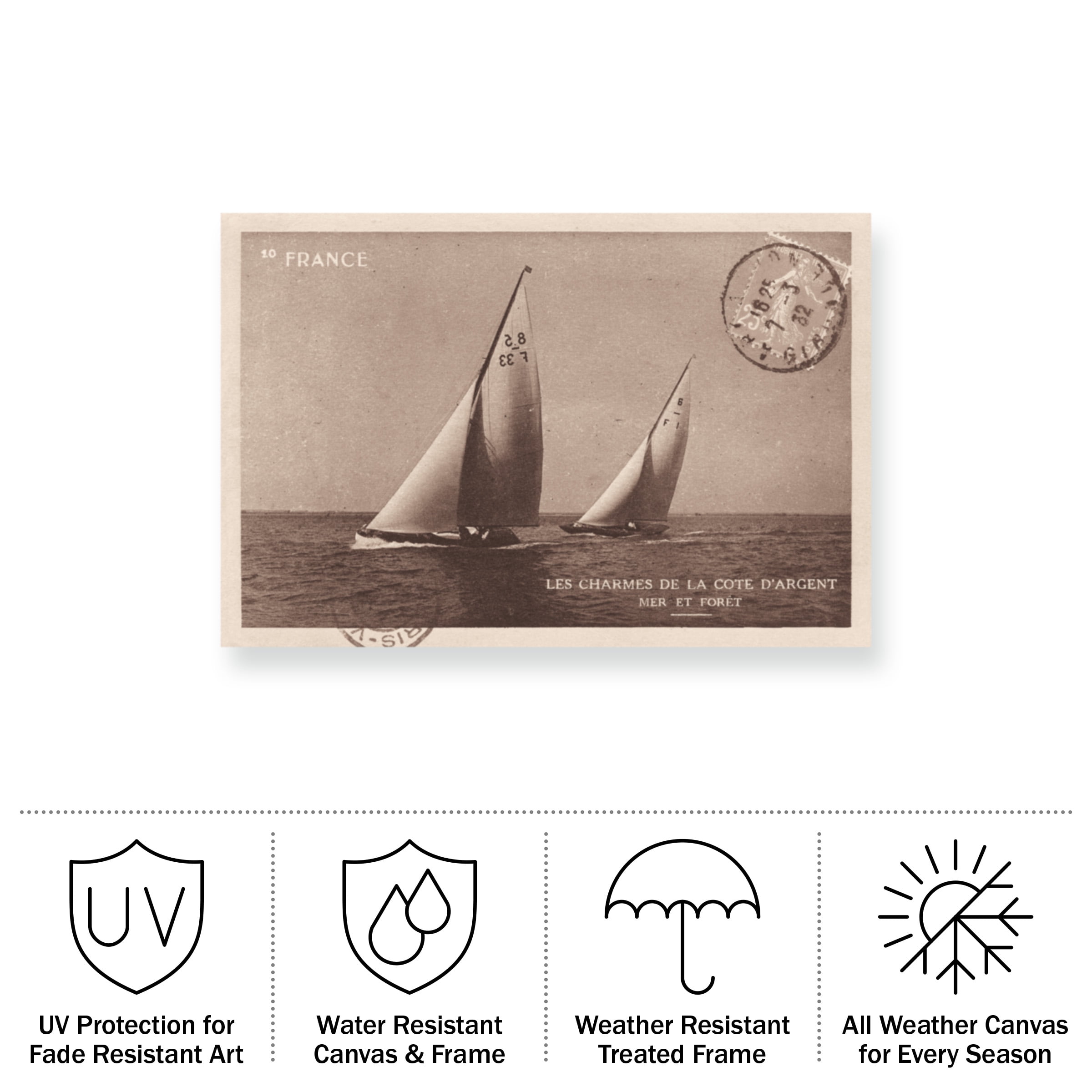 Wild Apple Portfolio 'Vintage Sailing I Sepia' Outdoor Canvas 16x22