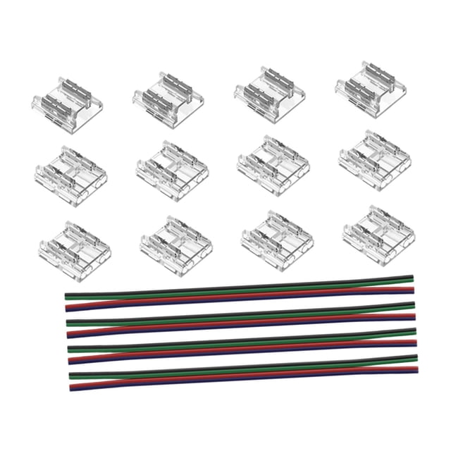 Conectores de 12 piezas con 4 accesorios de cables de extensión de 15 cm de cable para 4 pines 0.39 pulgadas de luz Asamblea simple multifuncional