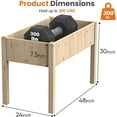 thumbnail image 6 of LIFERECORD Wooden Raised Garden Bed with Legs, 48"L X 24"W X 30"H, Elevated Reinforced Large Planter Box for Vegetable Flower Herb Outdoors, Wood, 6 of 10