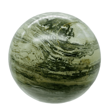 

Serpentine Banded 329g Sphere | 2.5 | Green White | 1 Sphere |
