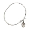 thumbnail image 2 of 5 3/4 inch Oval Eye Hook Bangle Bracelet w/ St. Dominic de Guzman in Sterling Silver, 2 of 3