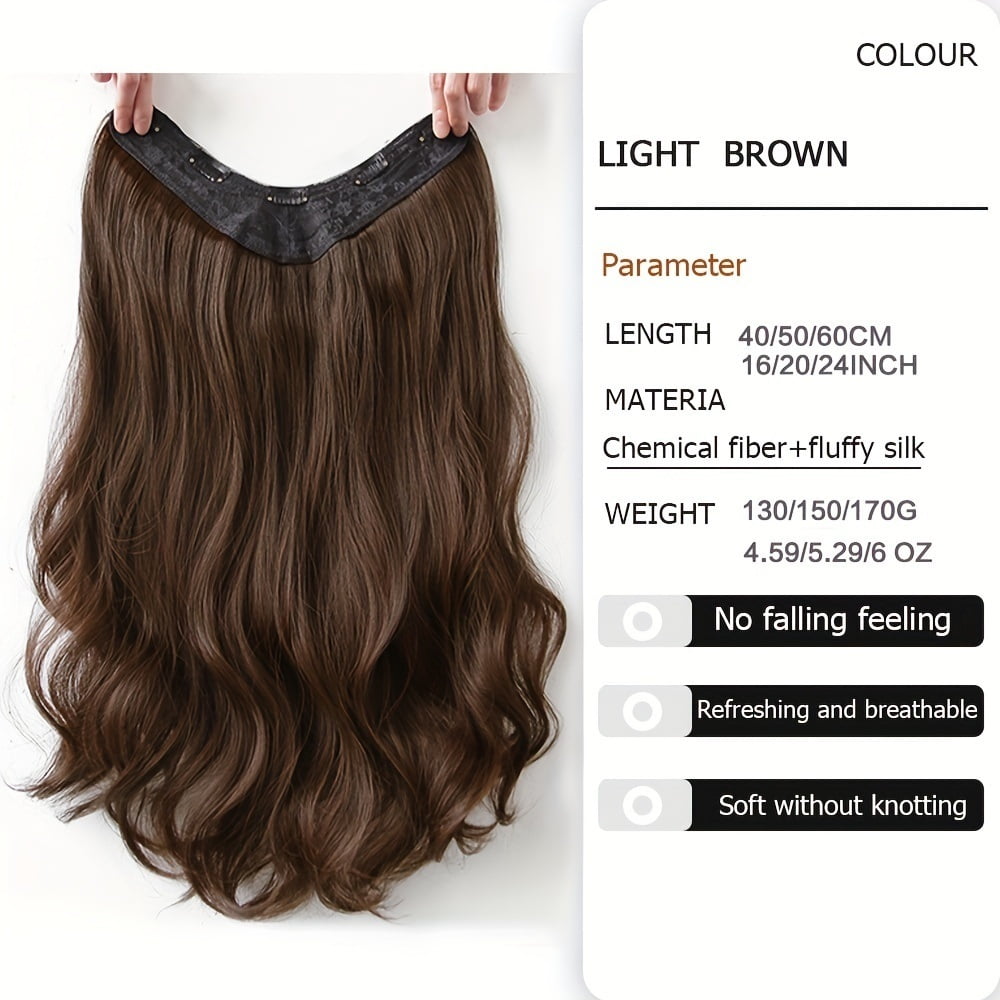 U-shaped Clip In Hair Extensions 3/4 Full Head Instant One Piece Long Wavy Hair Extensions Heat Resistance Synthetic Clip in Hair Extensions