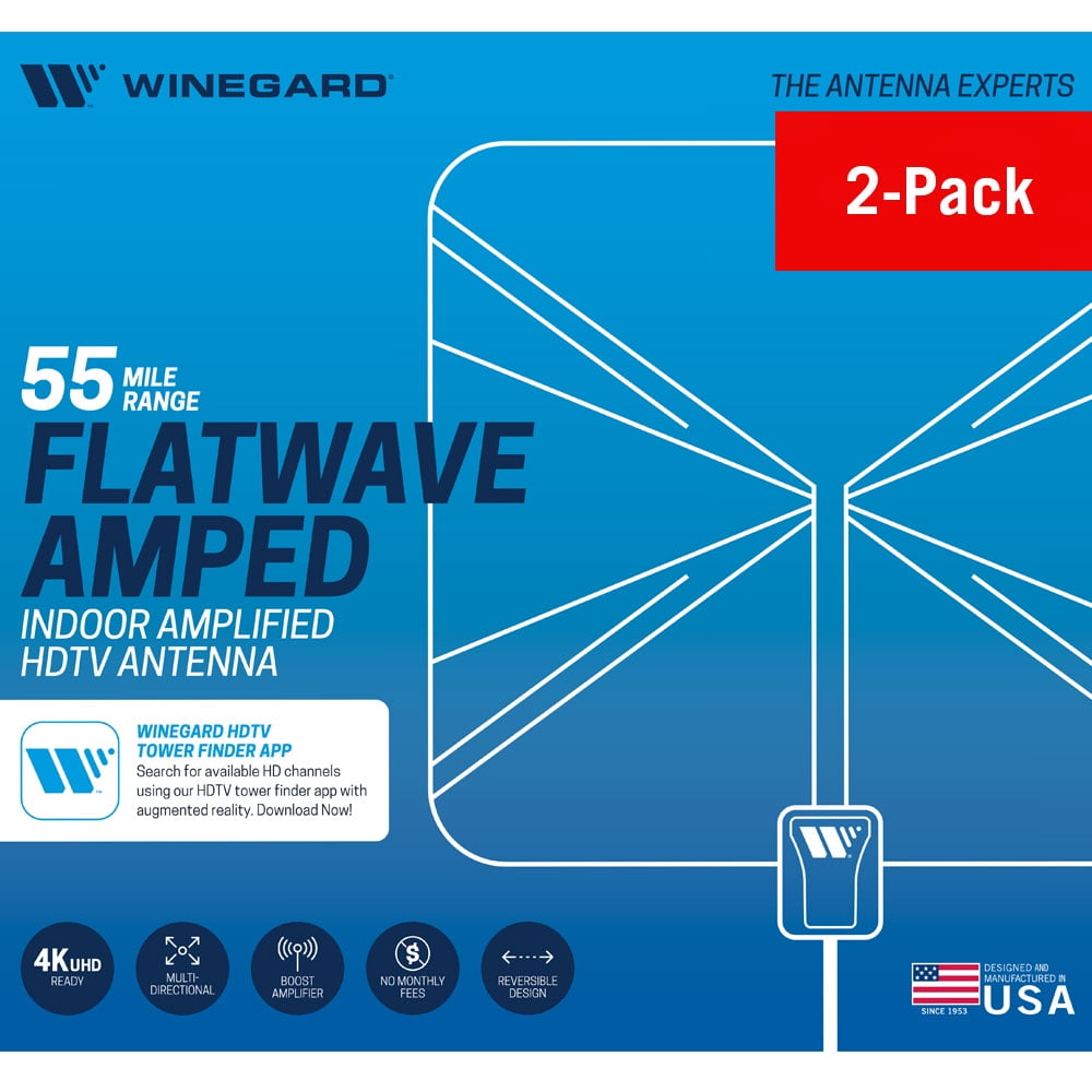Winegard FlatWave Amped Amplified Digital Indoor HDTV Antenna 