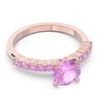 thumbnail image 3 of 2.25 Carat Unique Round Cut Pink Sapphire Gemstone Wedding Ring for her 18K Rose Gold Size 6.5 by Diamond-Capitals, 3 of 7