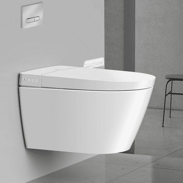 Toilette Intelligente Suspendue au Mur avec Bidet Intégré, Siège Chauffant, Toilette Bidet Intelligente Allongée Montée au Mur