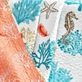 thumbnail image 2 of Lush Decor Coastal Reef Feather Polyester Throw, 60x50, Blue/Coral, Single, 2 of 5