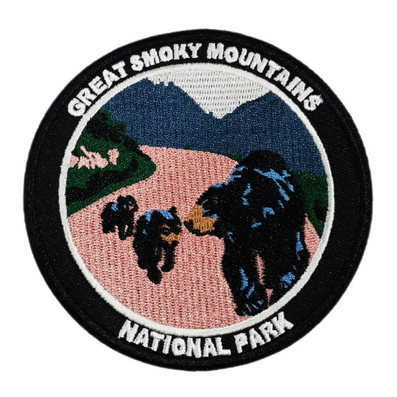 Great Smoky Mountains Bear Embroidered Patch Iron/SewOn Applique Travel Souvenir
