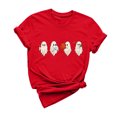 thumbnail image 2 of Cadeau de Saint-Valentin pour Femmes, T-shirt Décontracté à Manches Courtes et Col Rond avec Imprimé Arbre de Noël, 2 of 6