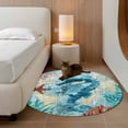 thumbnail image 2 of Round Rugs 3Ft, Sea Seahorse Coastal Round Area Rug Washable Indoor Throw Carpet, Nautical Summer Coral Ocean Vintage Small Non Slip Circle Rug for Bedroom Living Room Home Decor Aesthetic, 2 of 8