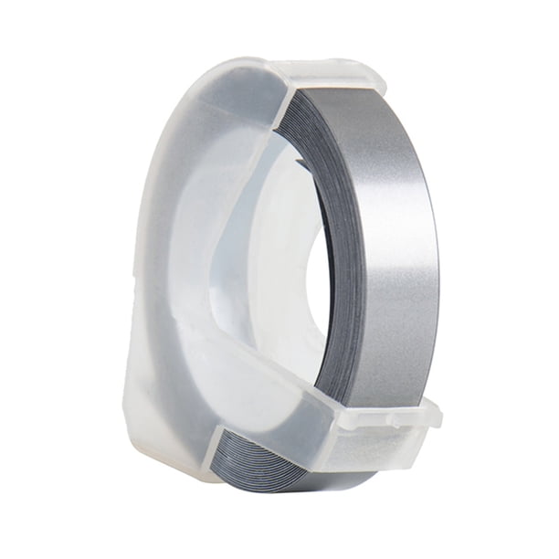 Recambio de cinta de etiquetas en relieve de plástico 3D para DYMO 12965 1610 Label Maker con 3/8 pu Abody Silver