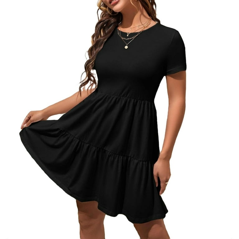 Casual Solid Color O Neck A Line Dresses(4 Colors) Casual Solid Color O Neck A Line Dresses(4 Colors)