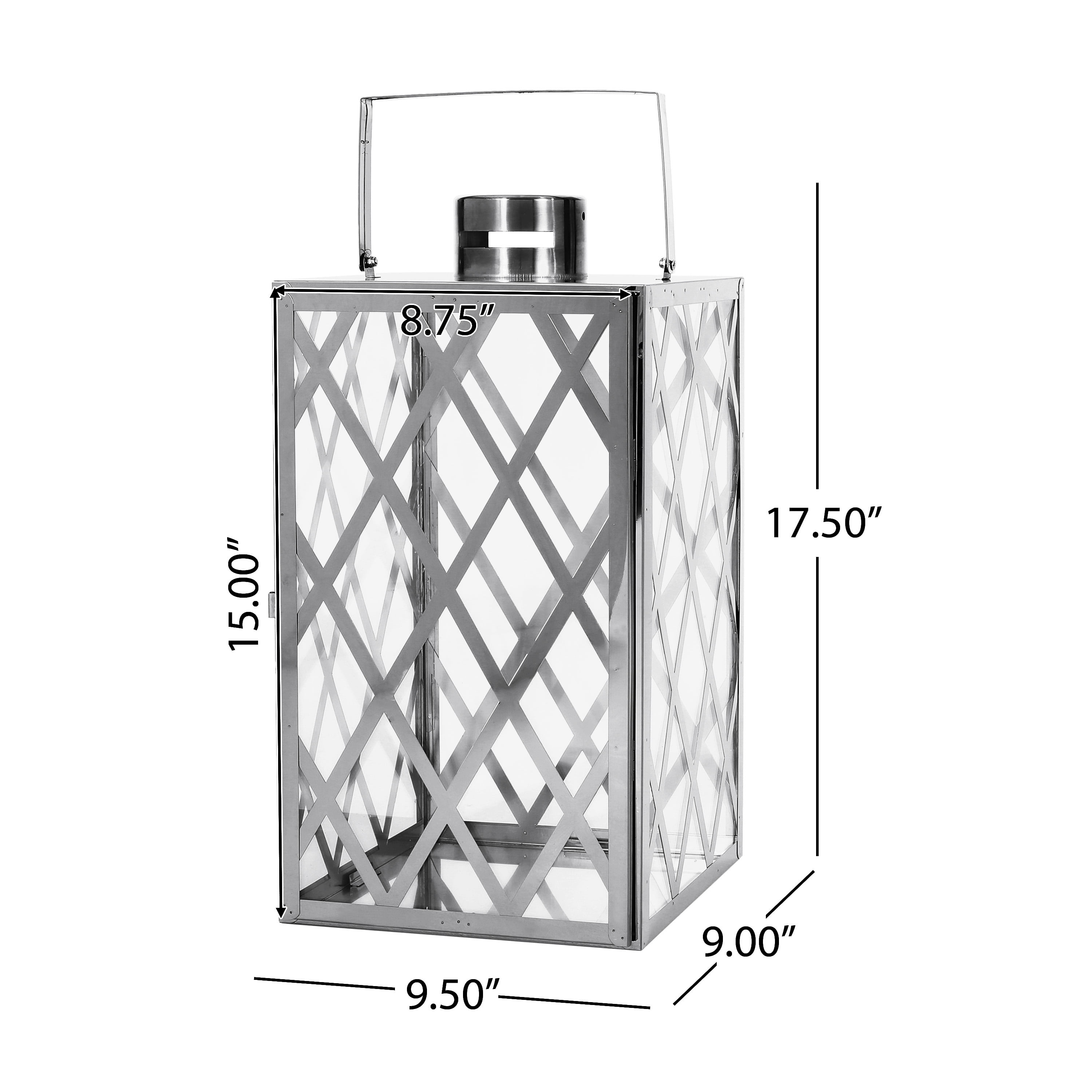Farnsworth Stainless Steel Outdoor 18" Lantern, Silver