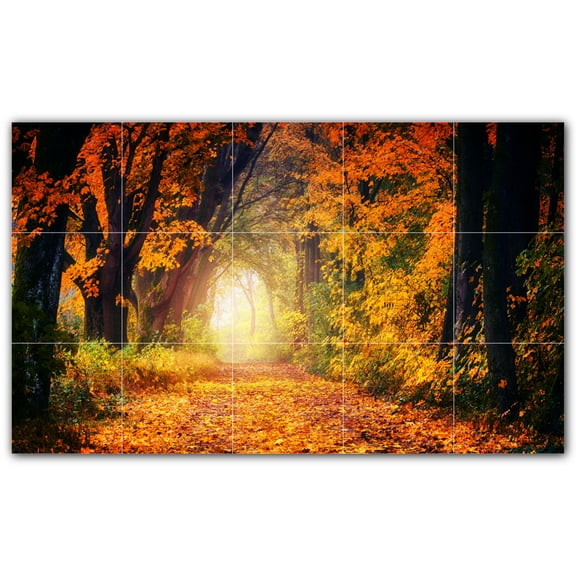 Picture-Tiles.com: Autumn Ceramic Tile Wall Mural WAL500022-53XL. 60"W x 36"H using (15) 12" x 12" Ceramic Tiles-Satin Finish