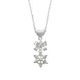 thumbnail image 2 of Delight Jewelry Silvertone Snowflake with Clear Crystal Silver tone Bow Heart Necklace, 2 of 4