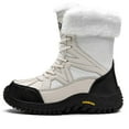 thumbnail image 3 of Faux Fur Lined Snow Boots for Women Waterproof Warm Winter Shoes Mid Calf Outdoor Hiking Boots, 3 of 8