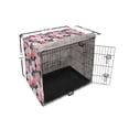 thumbnail image 6 of Floral Dog Crate Cover, Modern Design Rose Bouquets on Quirky Geometric Background Illustration, Easy to Use Pet Kennel Cover Small Dogs Puppies Kittens, 7 Sizes, Pale Pink Coral Grey, by Ambesonne, 6 of 6