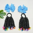 thumbnail image 4 of 2 Pack Braided Ponytail Extensions, Mini Braided Hair Extensions with Bows and Flower Beads, Casual Party School Hair Accessories, Gift for Girl, Good Choice to Dress Up Your Princess., 4 of 5